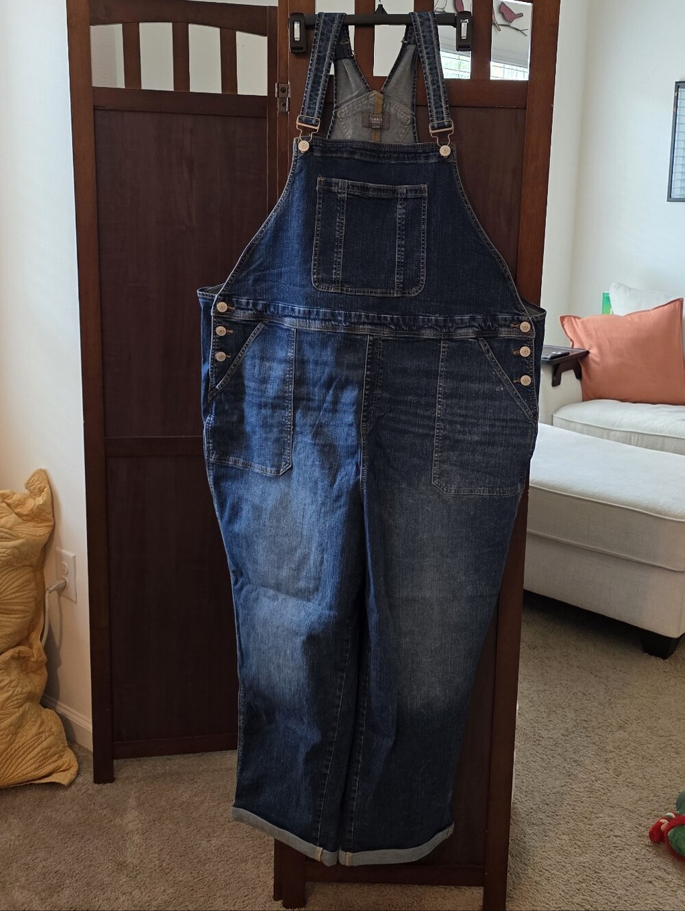 NWOT torrid Dark Blue Denim Overalls with Contrast Stitching